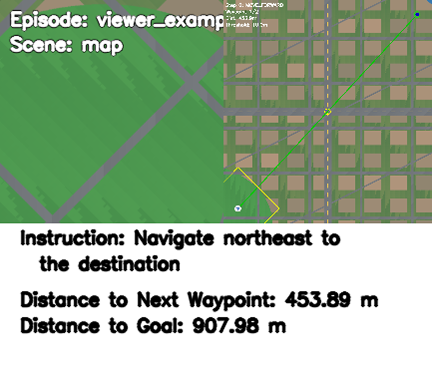 Task viewer showing RGB, top-down map, and task state
